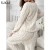 Ensemble de pyjamas d'hiver chauds pour femmes, vêtements de nuit moelleux en jacquard | 20,49 $ | OKKO MODE