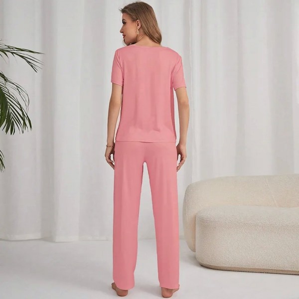 Pyjama imprimé 2 pièces pour femme, vêtements d'intérieur à manches courtes|7,92 €|OKKO MODE