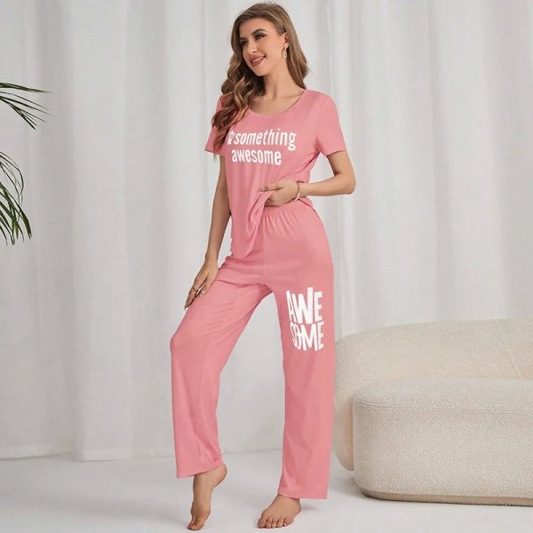 Pyjama imprimé 2 pièces pour femme, vêtements d'intérieur à manches courtes|7,92 €|OKKO MODE