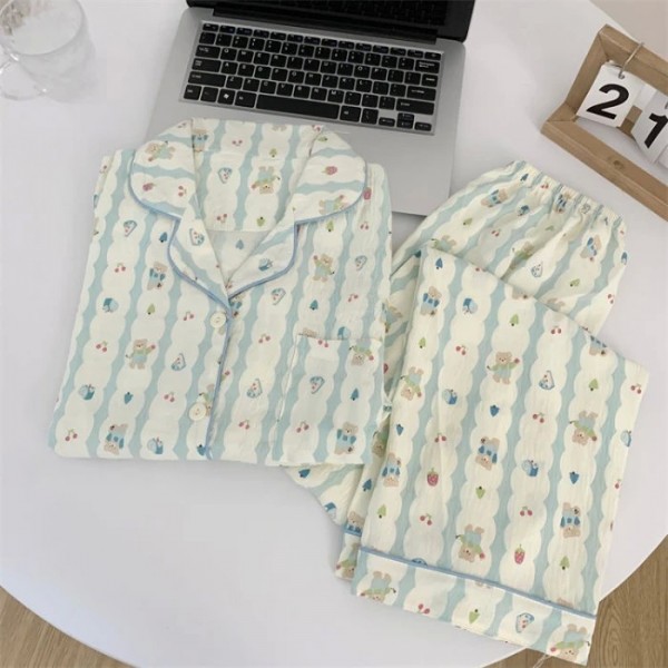 Ensemble de pyjamas à manches longues pour femmes, haut et pantalon imprimé|5,00 €|OKKO MODE