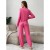 Ensemble de pyjamas à manches longues pour femmes, vêtements de nuit monochromes | 22,42 $ | OKKO MODE