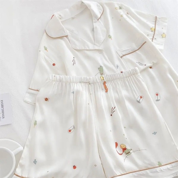 Ensemble de pyjamas d'été pour femmes, manches courtes et pantalons courts