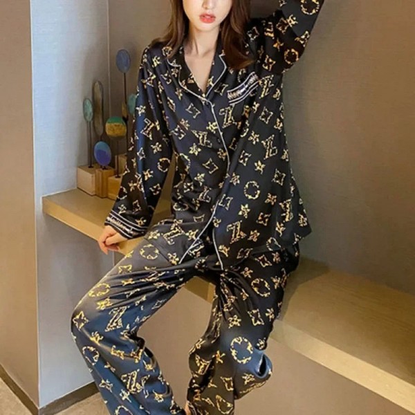 Pyjama imprimé grande taille pour femme, cardigan 2 pièces