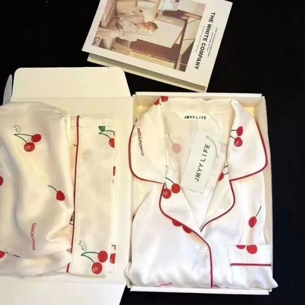 Ensemble de pyjama 2 pièces cardigan à la mode, imprimé doux