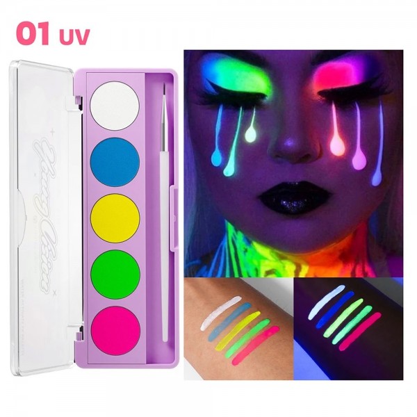 Plaque de Peinture Colorée UV Fluorescente, Pâte pour le Visage|3,59 €|OKKO MODE