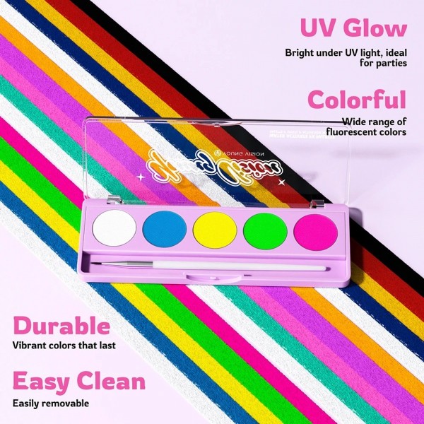 Plaque de Peinture Colorée UV Fluorescente, Pâte pour le Visage|3,59 €|OKKO MODE