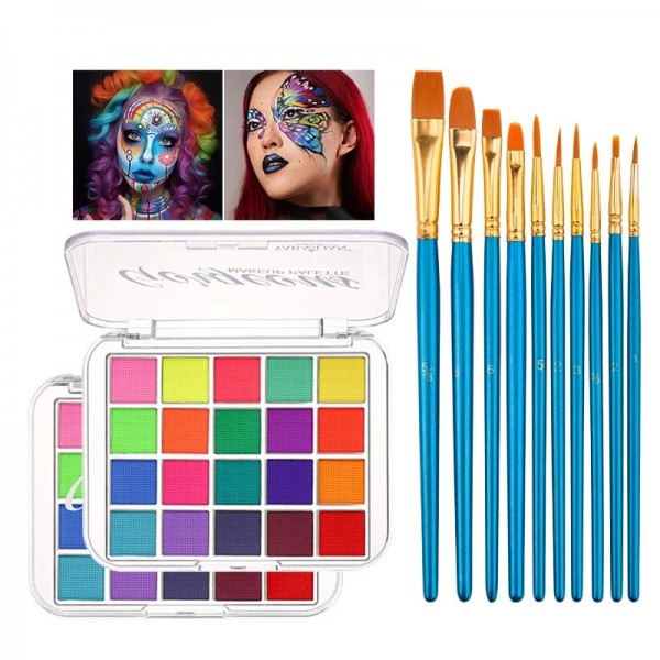 Palette de peinture pour le visage, 20 couleurs, graffiti facile à nettoyer|2,00 €|OKKO MODE