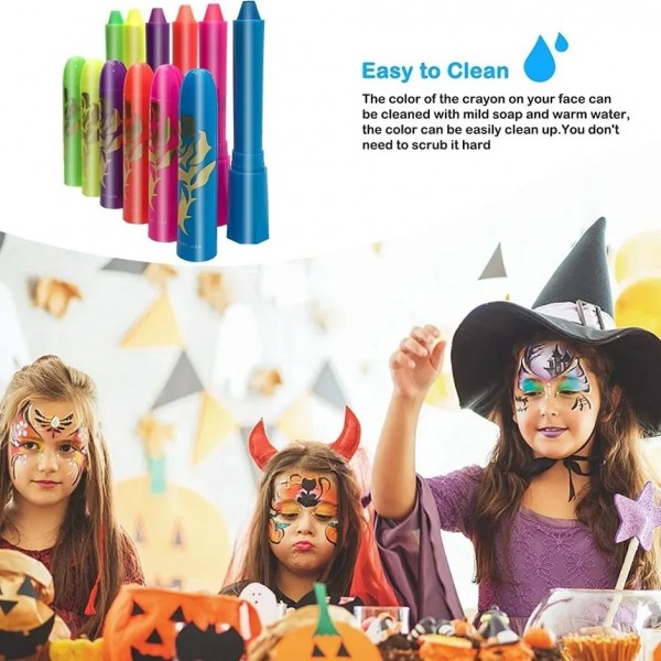 Crayons de peinture pour le corps structurels Halloween Glow in the Black Light|10,79 €|OKKO MODE