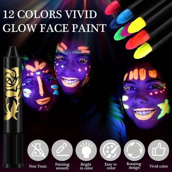 Crayons de peinture pour le corps structurels Halloween Glow in the Black Light|10,79 €|OKKO MODE