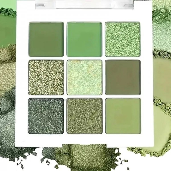 Palette de fards à paupières imperméables, tons verts et dorés, 256 effets scintillants|2,69 €|OKKO MODE