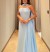 Light Blue Strapless Pleated Evening Gown - Personalized Floor Length Sexy Dress for Women | $128.73 | OKKO MODE