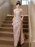 Robe de soirée rose à franges, nouveau style, robe de mariée, banquet littéraire | 212,60 $ | OKKO MODE