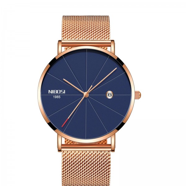 Montre de sport à quartz avec bracelet en acier ultra fin pour homme, NIBOSI-montre-bracelet décontractée, marque de luxe|18,89 €|OKKO MODE