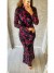 Floral Sequin High Neck Evening Dress with Sheer Long Sleeves | $62.41 | OKKO MODE