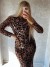 Floral Sequin High Neck Evening Dress with Sheer Long Sleeves | $62.41 | OKKO MODE