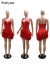 Mini robe noire plissée à volants pour femmes, bretelles sexy, robe rouge à volants, robe éducative féminine, robe de soirée | 32,66 $ | OKKO MODE
