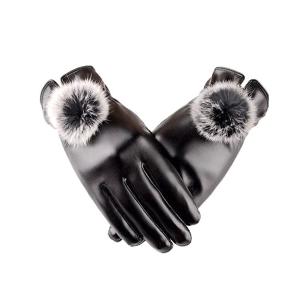 Gants imperméables noirs en faux cuir PU pour femmes|4,49 €|OKKO MODE