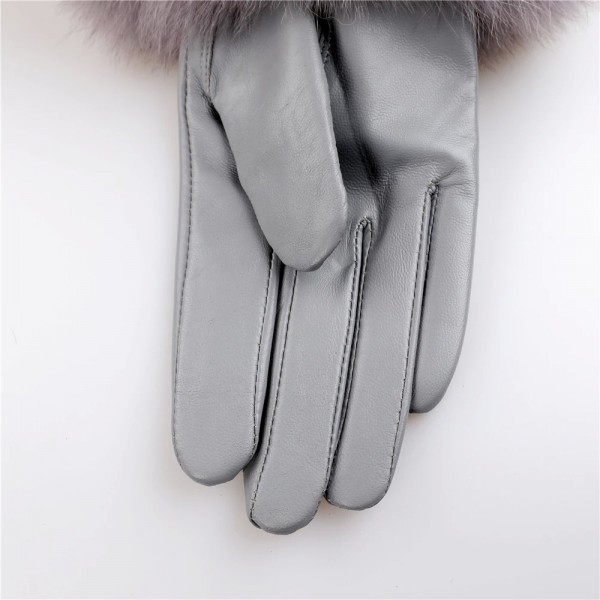 Gants de Coupe en Fourrure de Renard pour Femme, Chauffe-Poignet Cuir|45,89 €|OKKO MODE