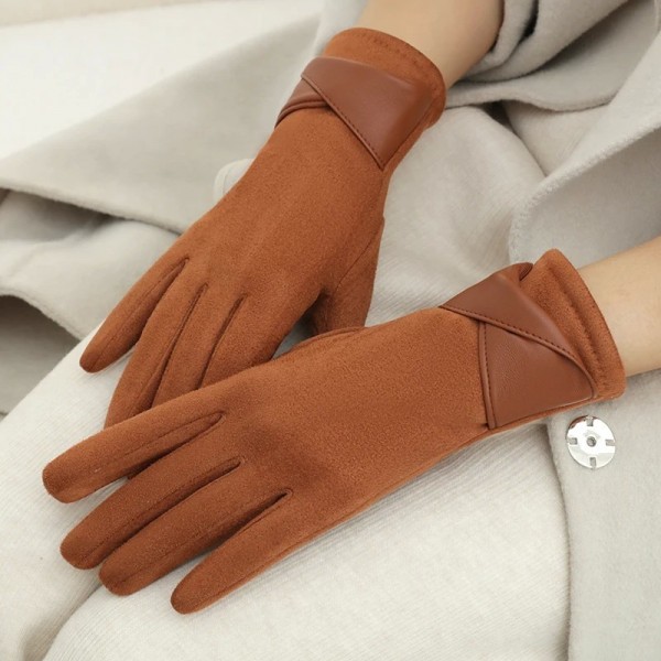 Gants chauds velours femmes, nœud élégant écran tactile|5,39 €|OKKO MODE