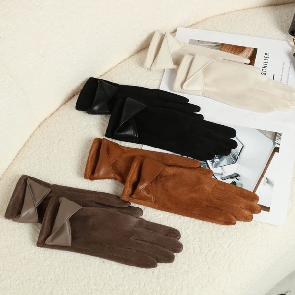 Gants chauds velours femmes, nœud élégant écran tactile|5,39 €|OKKO MODE