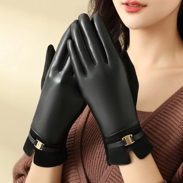 Gants de conduite élégants pour femmes, mitaines doublées sourire et technologie thermique|5,39 €|OKKO MODE