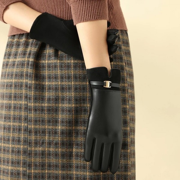 Gants de conduite élégants pour femmes, mitaines doublées sourire et technologie thermique|5,39 €|OKKO MODE