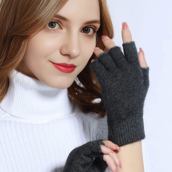 Gants sans doigts en cachemire demi-doigt - Mitaines courtes pour hommes et femmes|4,49 €|OKKO MODE