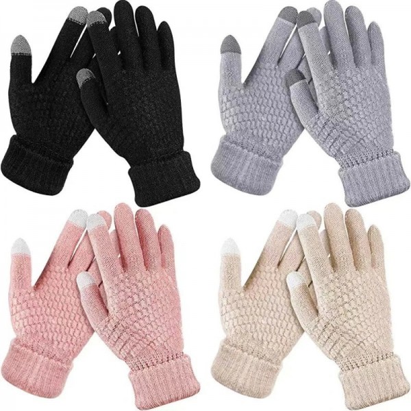 Gants chauds à écran tactile en laine pour femmes et hommes