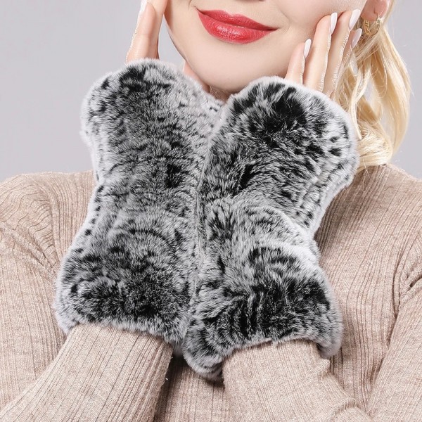 Gants sans doigts en fourrure de lapin Rex pour femmes|21,59 €|OKKO MODE