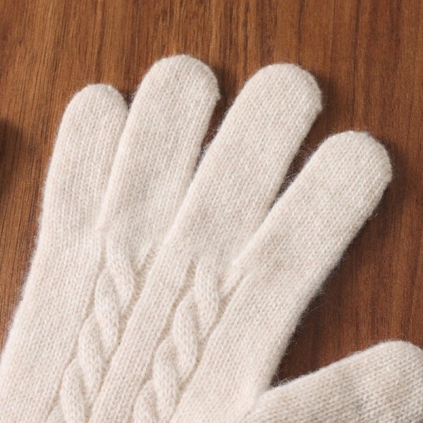 Gants en tricot torsadé cachemire pour femme - Mitaines écran tactile|18,90 €|OKKO MODE