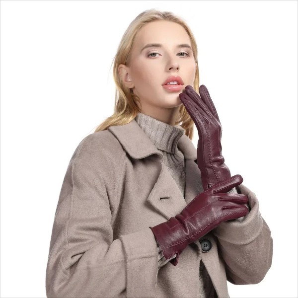 Gants d'hiver en peau de mouton pour femmes, gants chauds à écran tactile|17,99 €|OKKO MODE