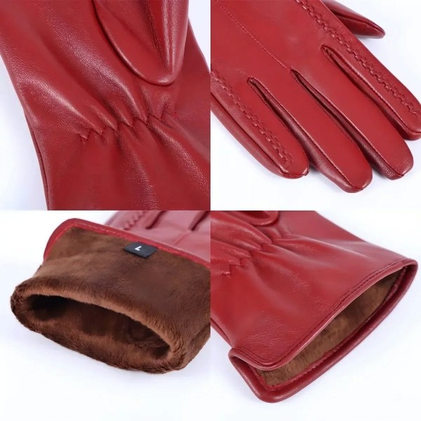 Gants d'hiver en peau de mouton pour femmes, gants chauds à écran tactile|17,99 €|OKKO MODE