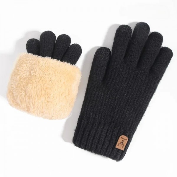 Gants chauds à doigts complets écran tactile laine UNIS pour hommes et femmes