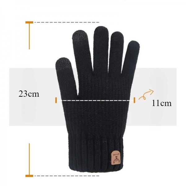 Gants chauds à doigts complets écran tactile laine UNIS pour hommes et femmes|5,39 €|OKKO MODE