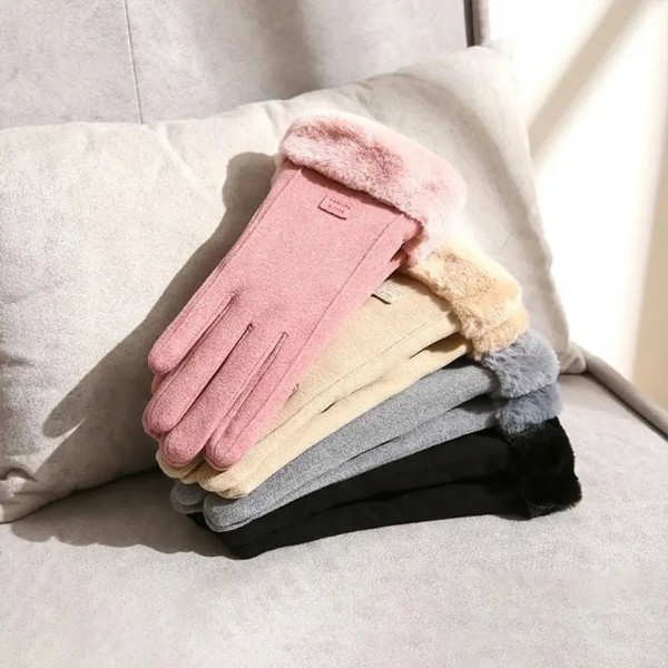 Gants chauds en fourrure pour femmes, mitaines à doigts complets|5,39 €|OKKO MODE