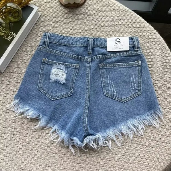 Short en jean taille haute pour femme, mode vintage décontracté amincissant jambes larges carillons été nouveauté|1,95 €|OKKO MODE