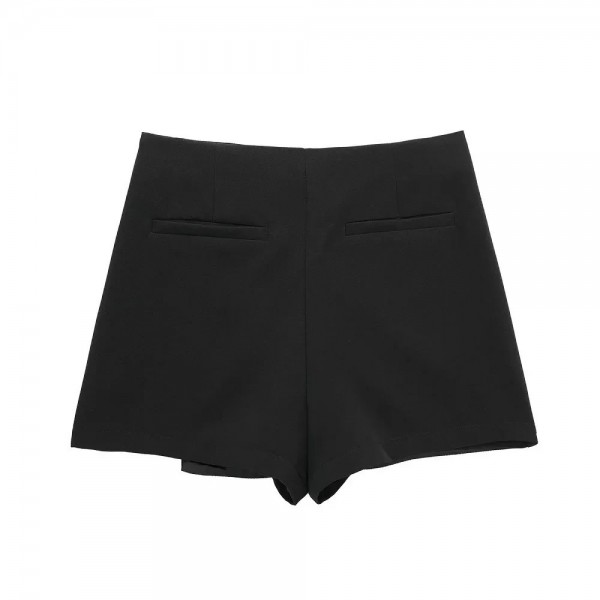 Mini jupe asymétrique taille haute pour femme, jupes noires, shorts mode printemps automne|1,95 €|OKKO MODE