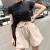 Short feminino de verão em algodão e linho, cintura alta | 5,84 $ | OKKO MODE