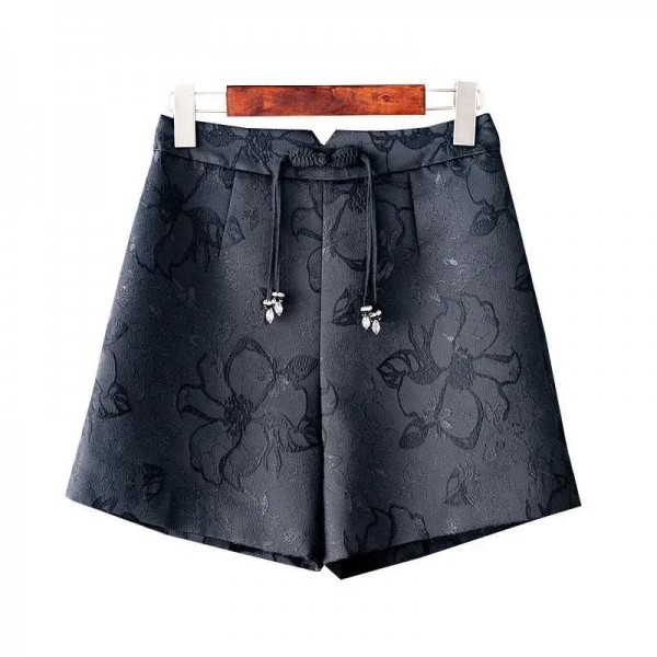 Short Jacquard de Style Chinois pour Femme, Bas à Cloches Polyvalent|10,08 €|OKKO MODE