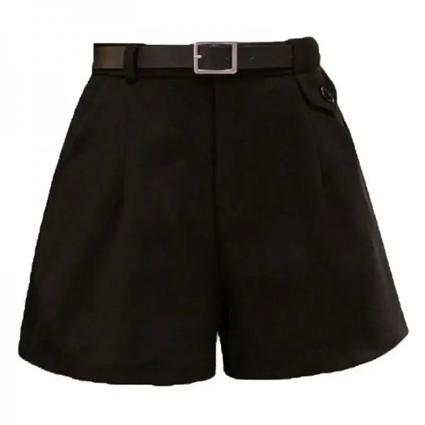 Short en laine A-Line pour femme, taille haute noir confortable|17,99 €|OKKO MODE