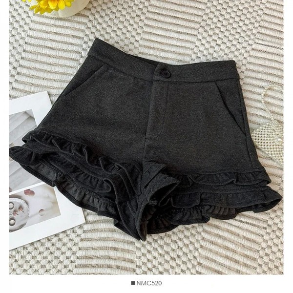 Short en laine à jambes larges pour femmes, bas à volants et tunique épaisse|26,09 €|OKKO MODE