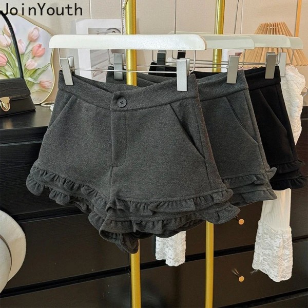 Short en laine à jambes larges pour femmes, bas à volants et tunique épaisse|26,09 €|OKKO MODE