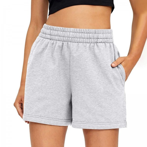 Short de course élastique taille haute avec poches pour femme, short d'été confortable et décontracté|2,04 €|OKKO MODE