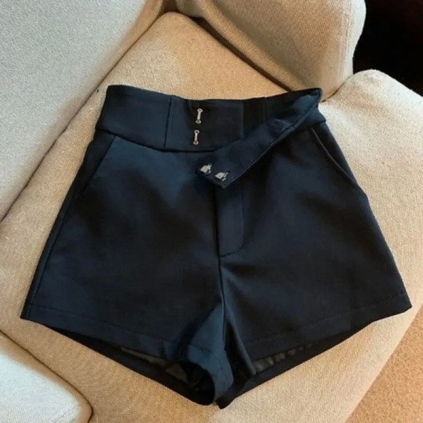 Short noir taille haute pour femme, coupe slim décontractée et sexy style Harajuku|1,96 €|OKKO MODE