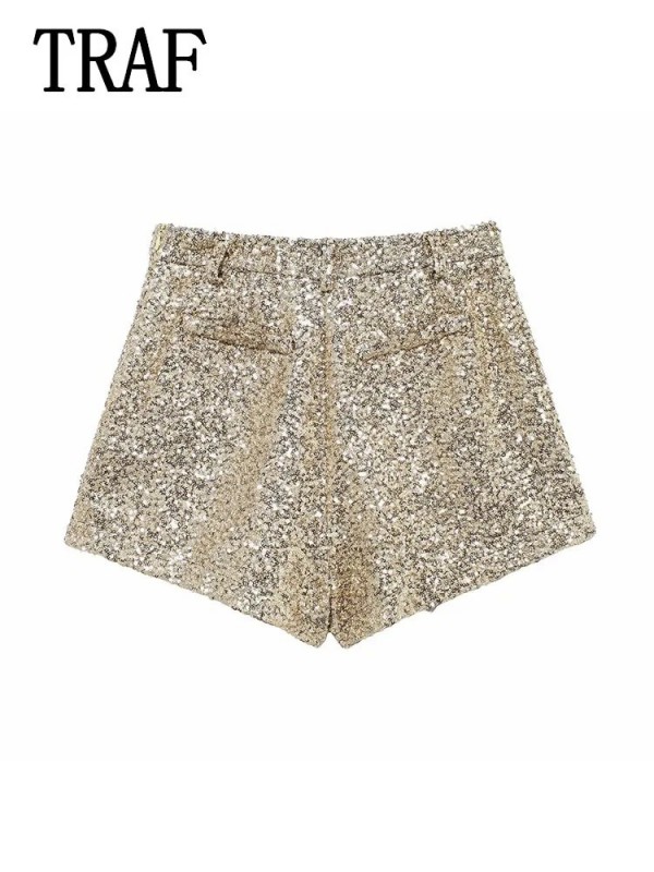 Short à Paillettes pour Femme, Bermuda Décontracté Streetwear Automne 2024|12,96 €|OKKO MODE