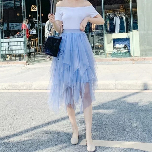 Jupe Tutu en Tulle pour Femme, Décontractée, Taille Haute, Maille Midi, Vêtements, Mode Estivale|6,00 €|OKKO MODE