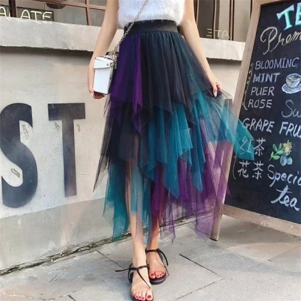 Jupe Tutu en Tulle pour Femme, Décontractée, Taille Haute, Maille Midi, Vêtements, Mode Estivale