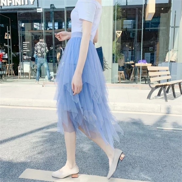 Jupe Tutu en Tulle pour Femme, Décontractée, Taille Haute, Maille Midi, Vêtements, Mode Estivale|6,00 €|OKKO MODE