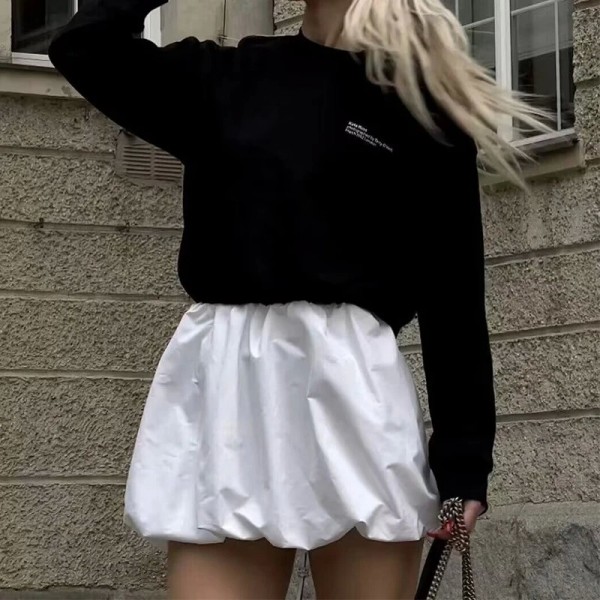 Hoher Taille Mini-Ballonrock für Damen - Vintage und schick, femininer Stil