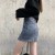 Jupe en jean élastique taille haute pour femme, short trapèze anti-exposition vintage avec fentes latérales | 21,45 $ | OKKO MODE